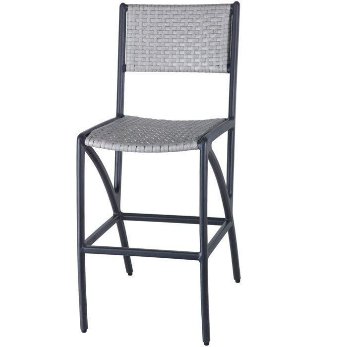 Amari Woven Aluminum Carbon Stationary Bar Stool by Gensun - Image 2